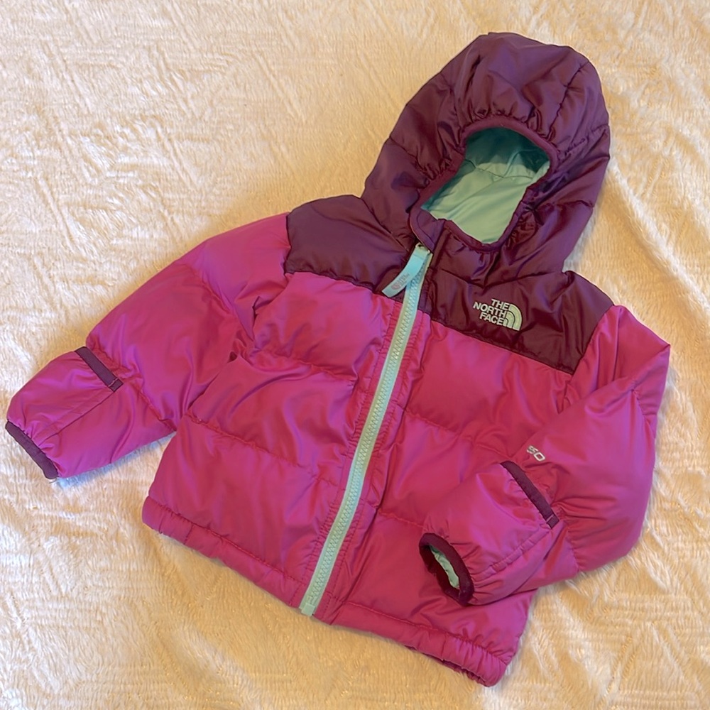 The North Face Infant Pink, Plum, Teal Puffer Coat